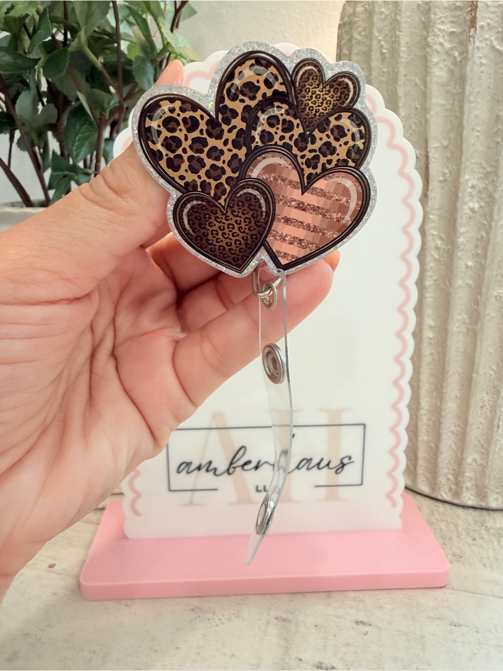 Leopard Heart Badge Reel